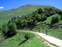 Baixant el coll de Jou cap a Bruguera, al fons podem veure el cim del Taga (2.045 m.)